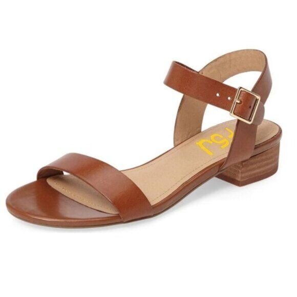 FSJ Women Casual Open Toe Block Low Heel Ankle Strap Sandals Comfort Summer Shoe - Picture 1 of 8
